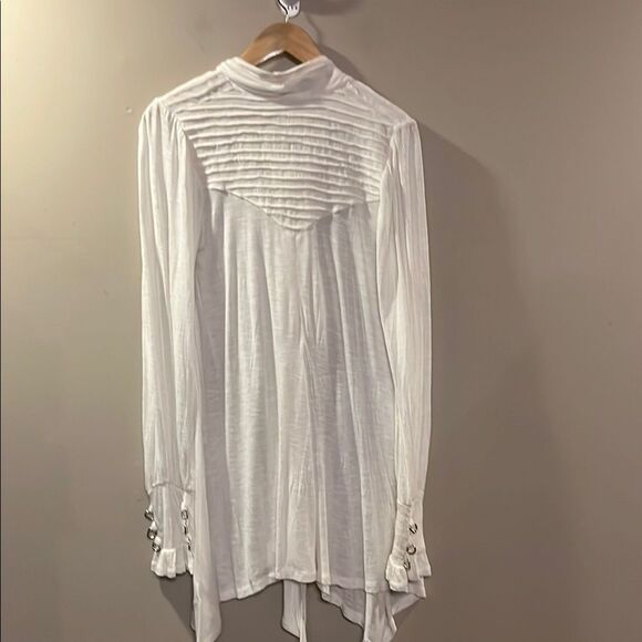 Free People White Flowing Blouse - Picture 9 of 12